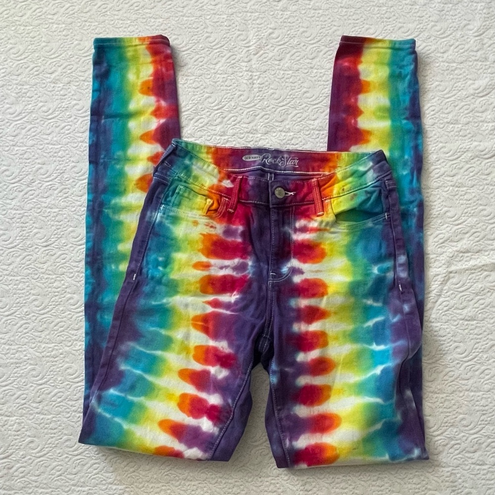 Repurposed Tie Dyed Old Navy Skinny Jeans Sz 6